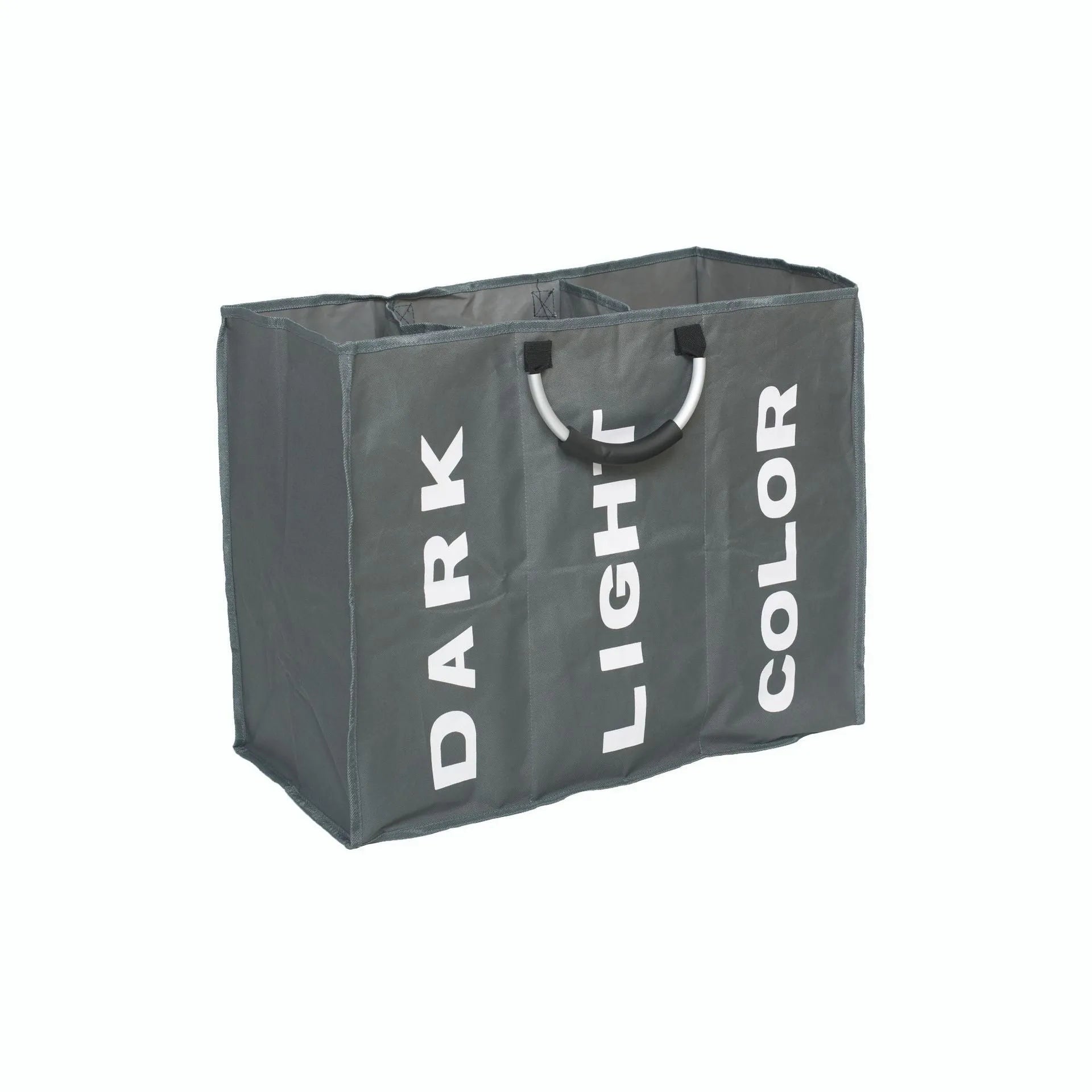 Three-compartment large capacity clothing bag in dark grey made from 600D Oxford cloth with modern simple design