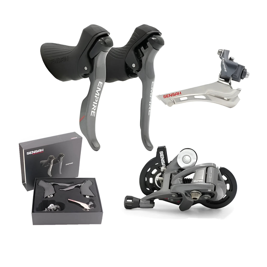 Road bike aluminium transmission kit with scattered beads, pendant and chain components