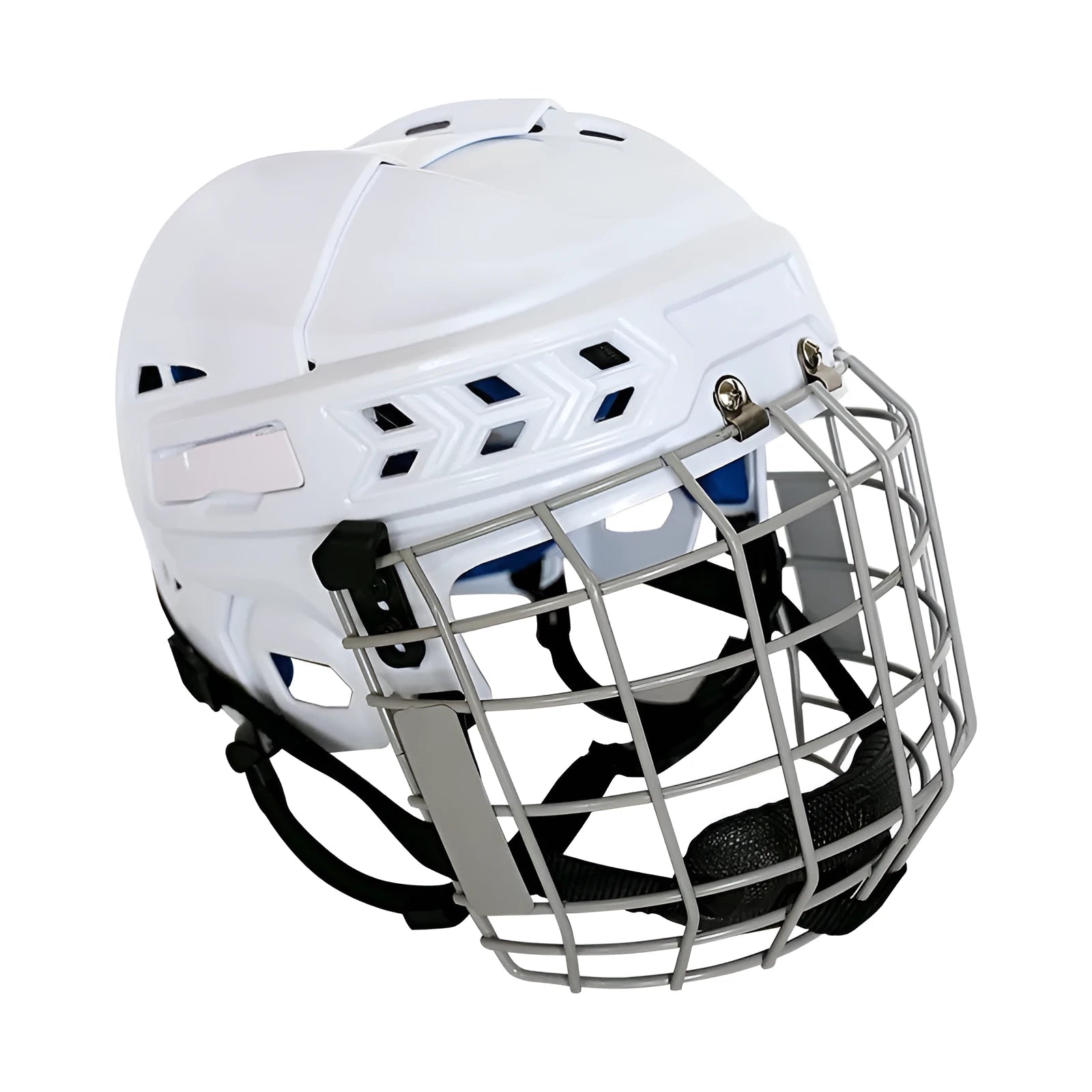Ice hockey helmet with carbon steel face mask and protective shell for ball sports