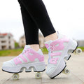 Boys and girls double wheel row sneakers with PU wheels in multiple colours and sizes 34-43