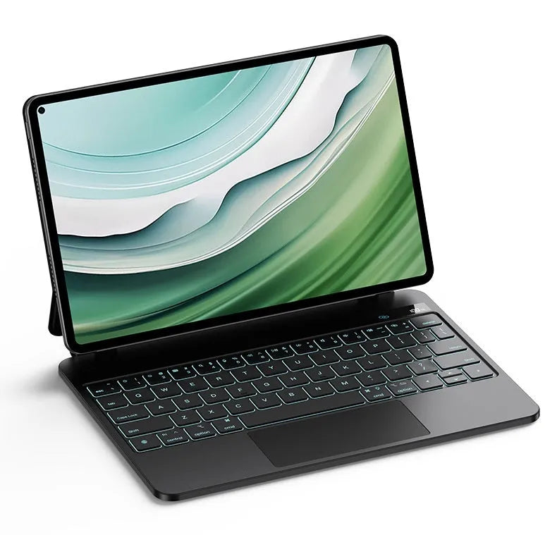 Huawei Matepad magnetic wireless keyboard cover in black or white with Bluetooth connectivity