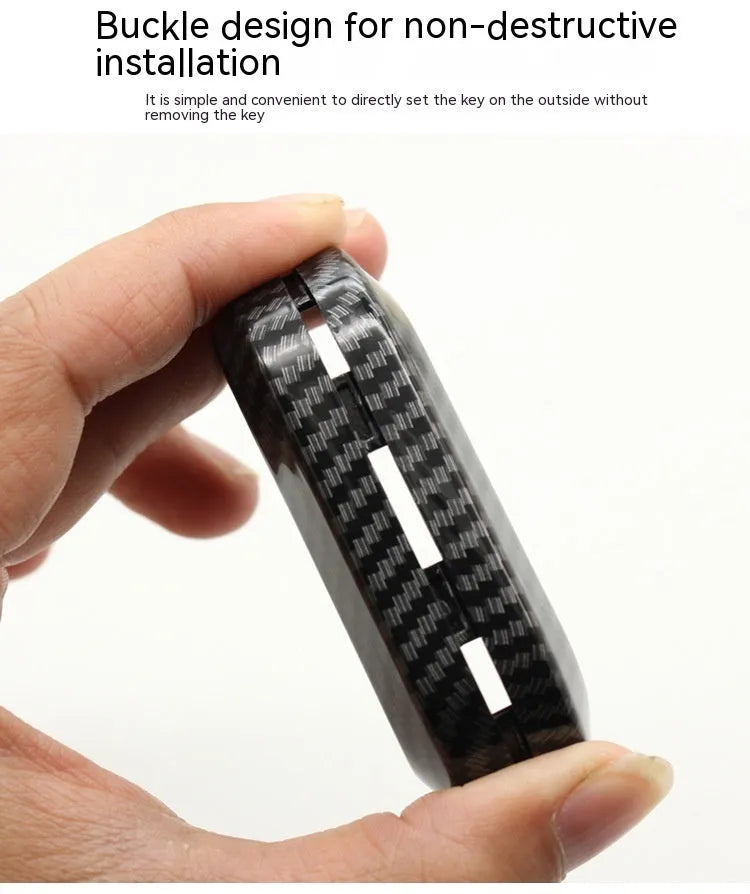 Carbon fibre pattern Fiat 500 Boyue key shell in ABS plastic
