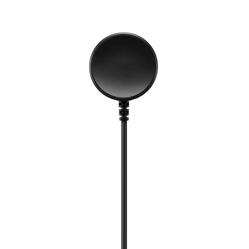 Black USB wireless watch charger with 34mm charging pad and attached cable