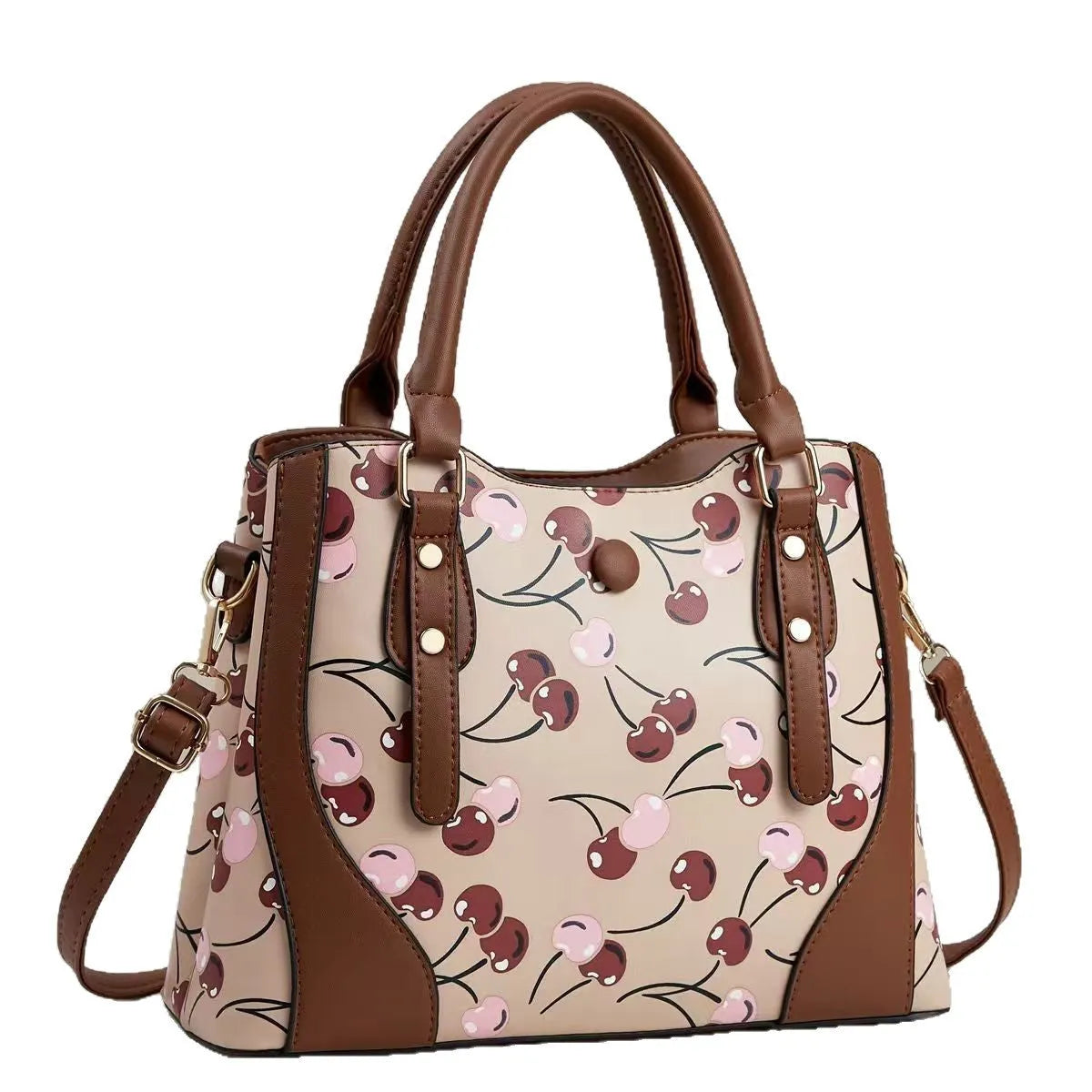 Large capacity simple shoulder messenger bag in PU leather with print design, 32x13x24cm, available in multiple colours