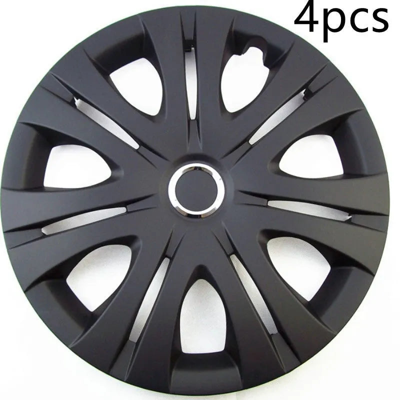 Universal monochrome ABS plastic wheel hub cover in silver, black, and electroplating finishes.