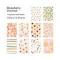 50-piece pack of retro collage dessert-themed note paper in ten colours, size 56mm by 83mm.