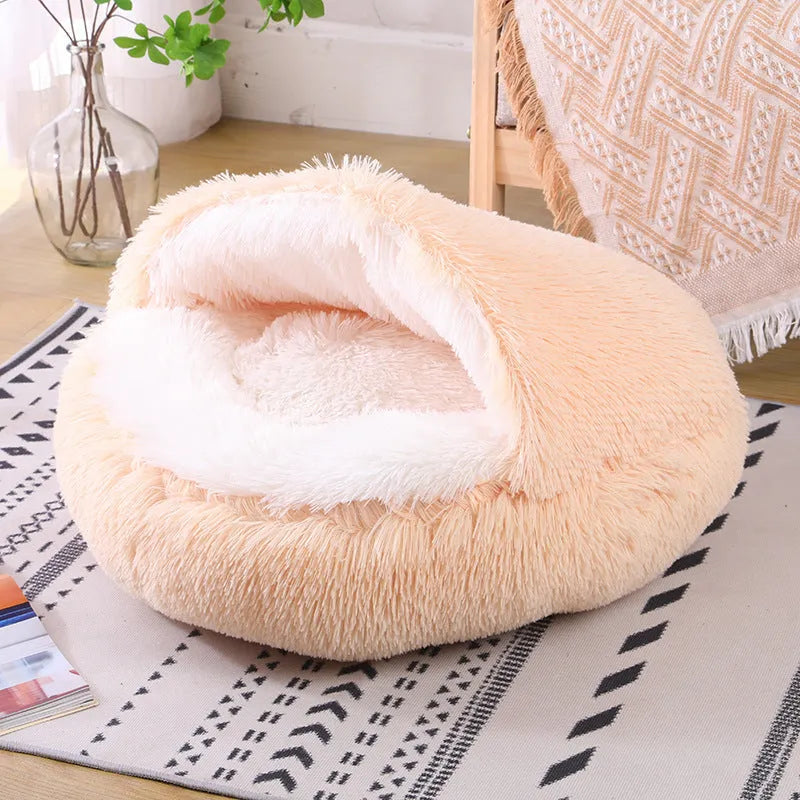 Waterproof cloth dog kennel in a semi-enclosed warm room design, shown in a gradient colour.