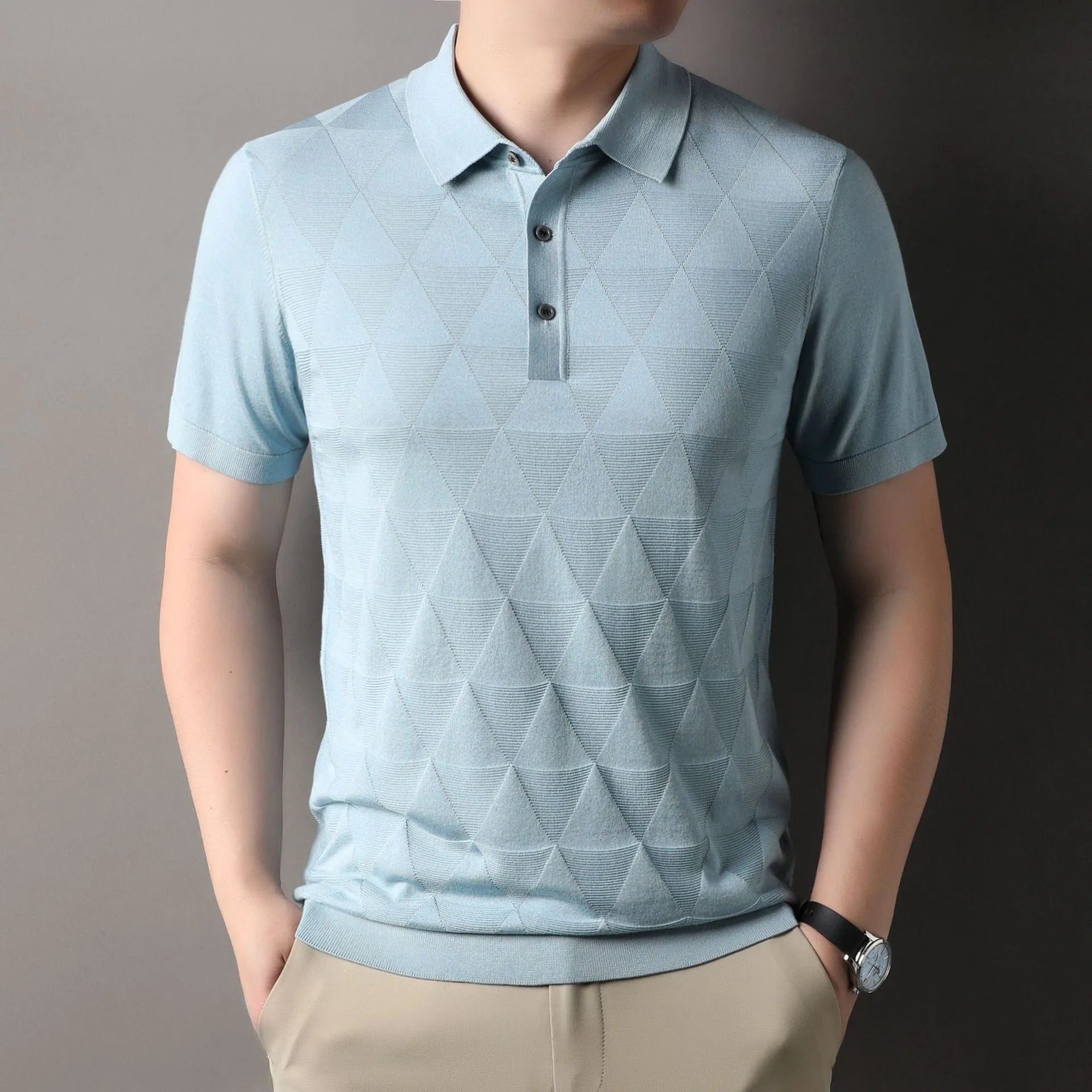 Men's thin ice silk quick-drying short sleeve T-shirt in five colour options