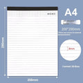 A4 tearable notebook with soft cover open to show gridded ivory white paper inside.