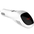 White car USB charger with negative ion purifier showing compact dimensions