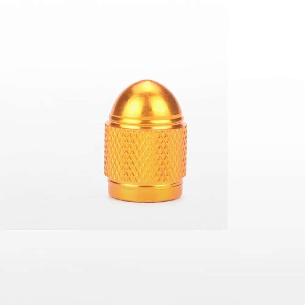 Aluminium alloy mountain bike tyre valve cap in choice of five metallic colours.