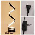 Black or white LED table lamp with aluminium shade on metal base