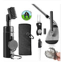 Six black plastic golf club cleaning tools for cleaning golf club faces and grooves, golf accessories set