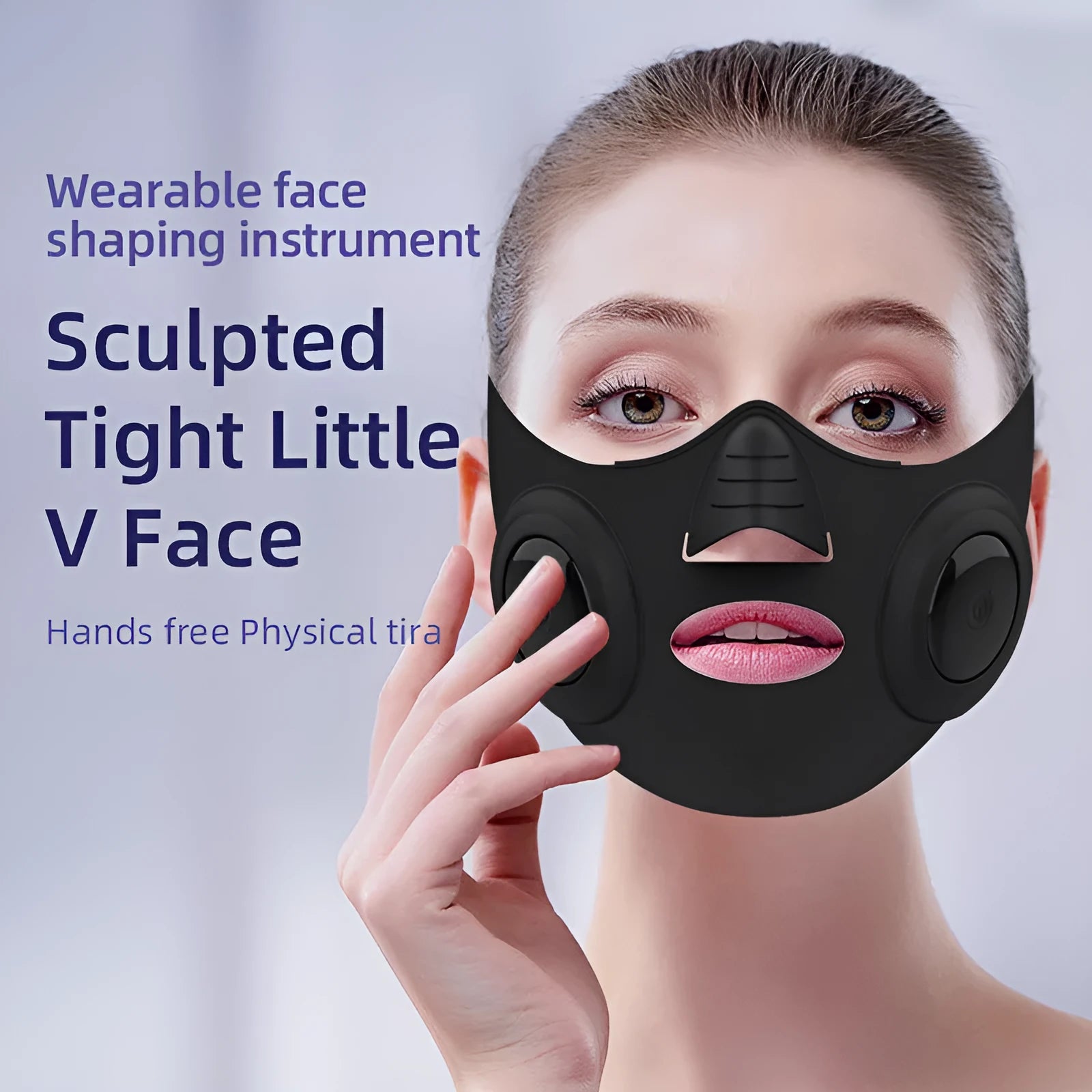 Black photon facial mask beauty device for home skincare treatment.