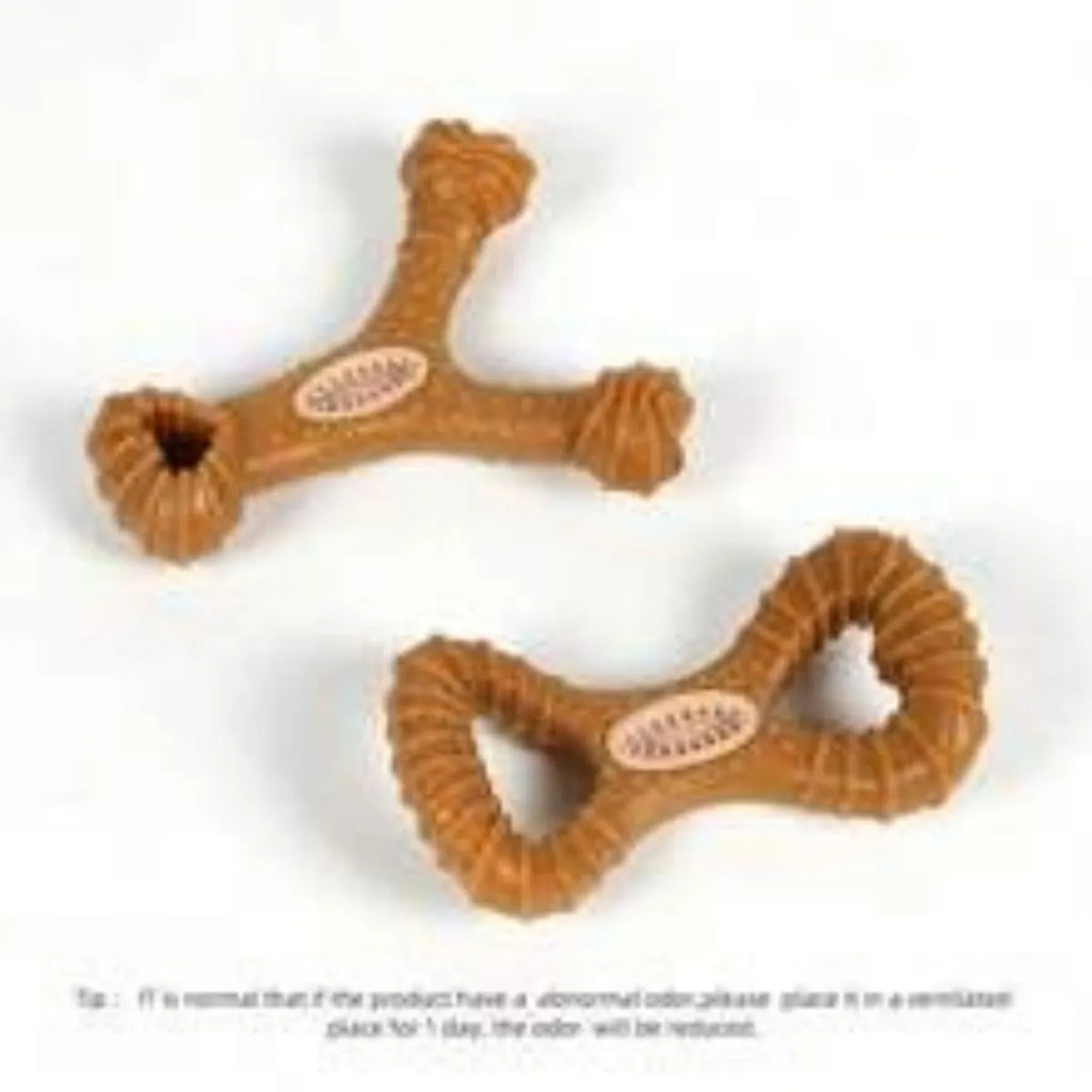 Natural rubber dog chew toy with cleaning nodules in 8shape and Y shape designs
