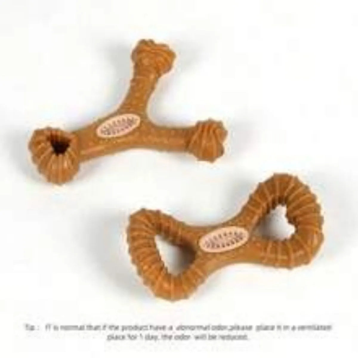 Natural rubber dog chew toy with cleaning nodules in 8shape and Y shape designs