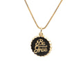Gold electroplated copper bottle cap pendant on a 40cm box chain necklace.