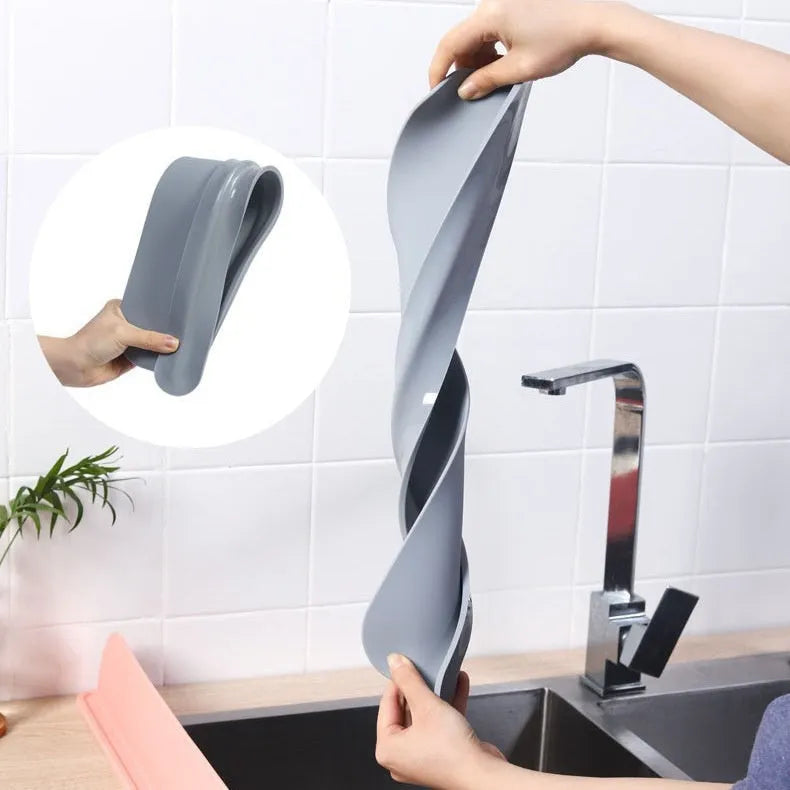 Silicone kitchen sink water blocking plate splash guard in grey blue or black