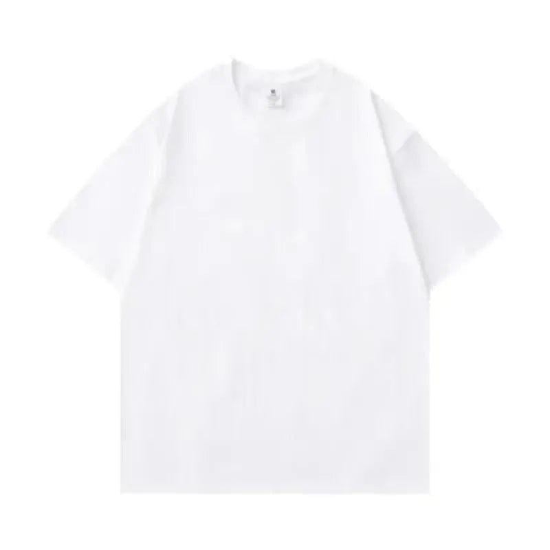Plus size men's oversized solid colour cotton T-shirt in Ivory White with loose fit and short sleeves