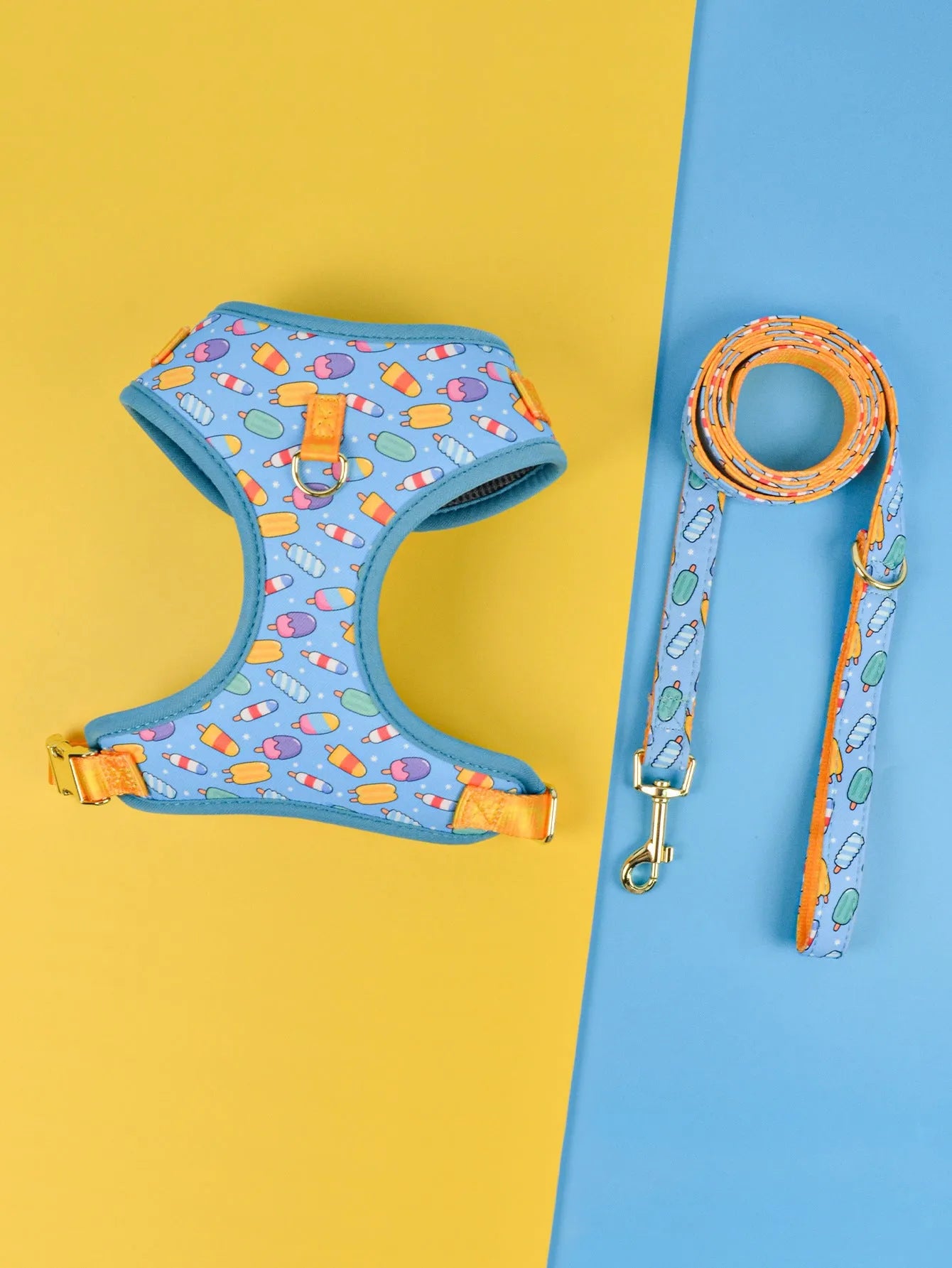 Polyester chest-back dog haulage rope harness for medium and large breeds in multiple colour options