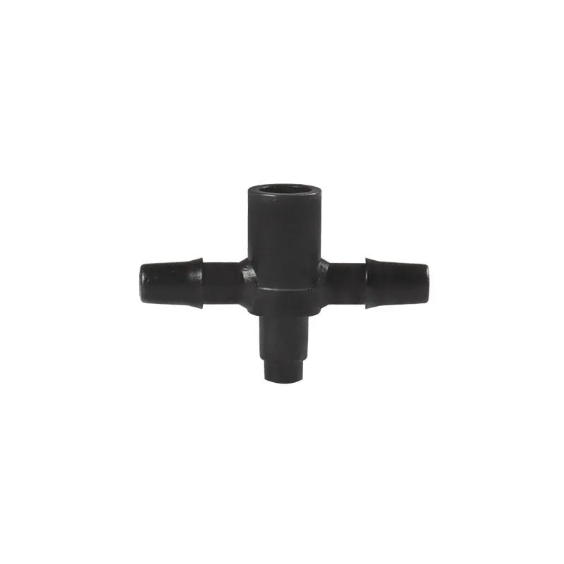 White PE plastic tee water distributor joint for micro spray irrigation systems