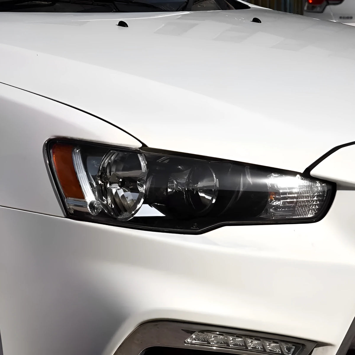 Transparent plastic headlight housing cover for car lighting protection