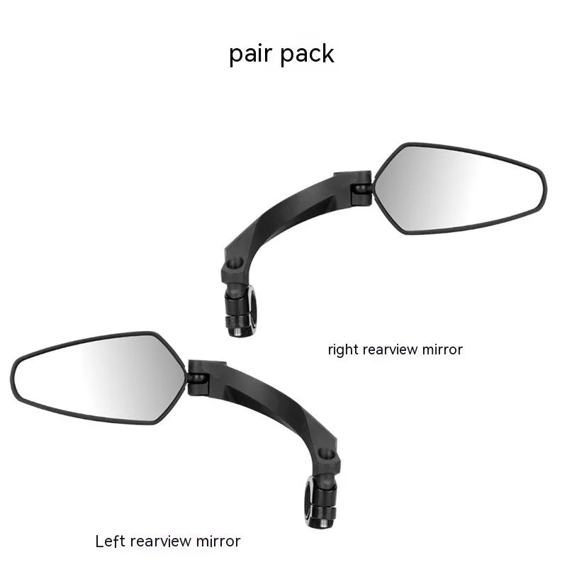 Black rotatable mountain bike rearview mirror made from PMMA acrylic material