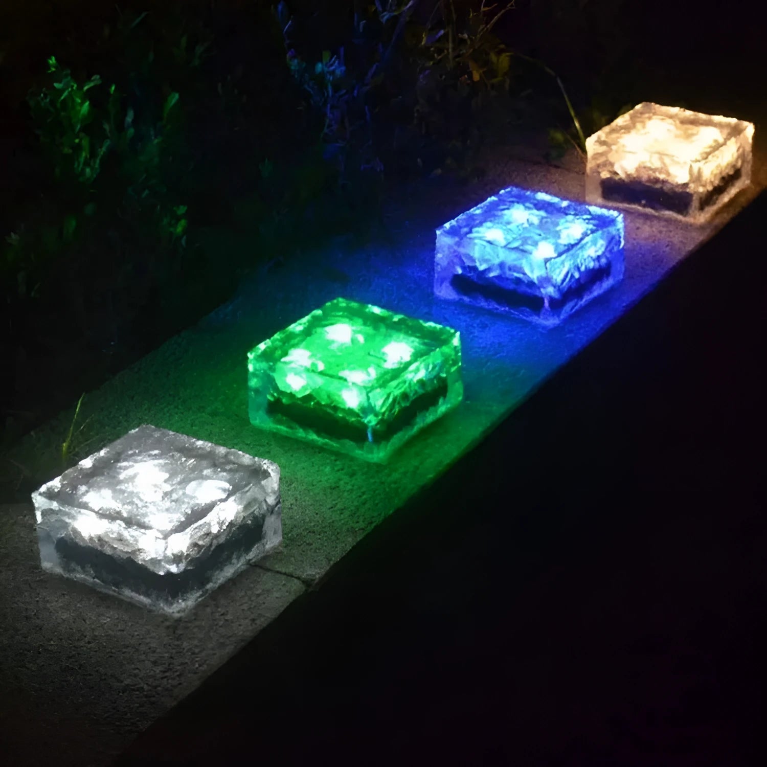 Solar LED floor tile light 10x10cm acrylic top aluminium frame garden path lighting warm white
