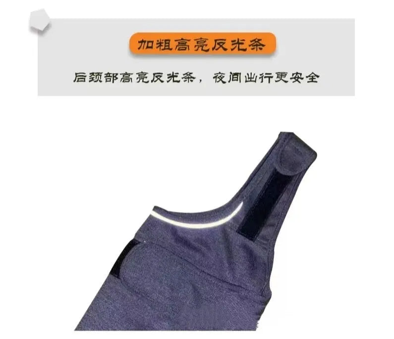 Heather grey dog anxiety vest made from brocade cotton fabric on a medium-sized dog.