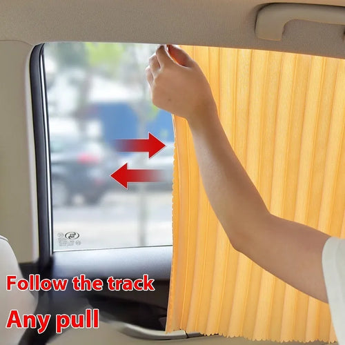 Car magnetic sunshade polyester four-piece set in silver colour for full car window coverage