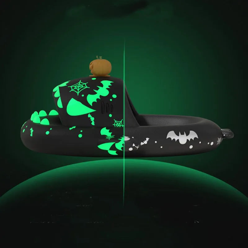 Luminous shark slippers for couples non-slip EVA bathroom house shoes glowing shark design