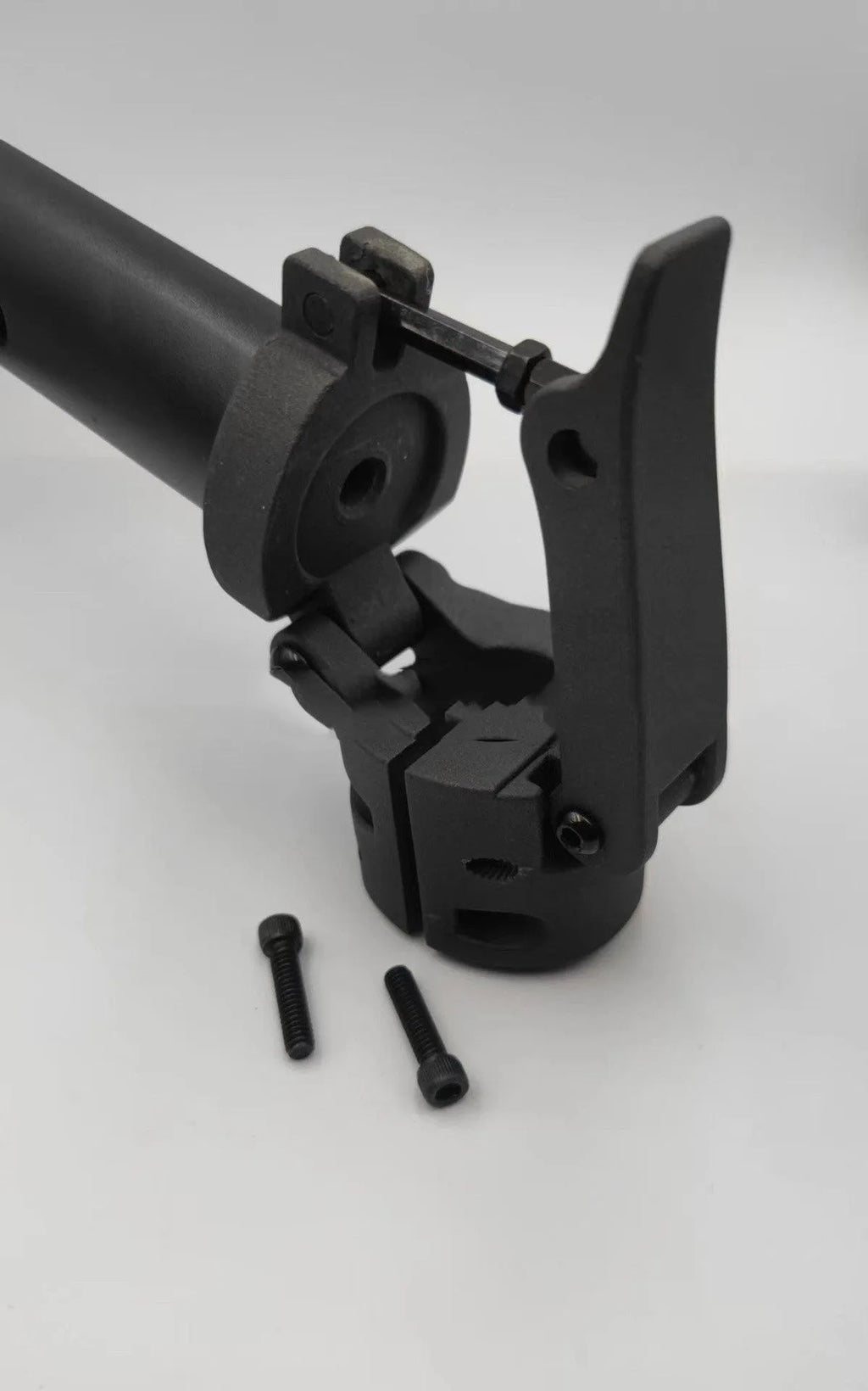 Black folding upright pole replacement part for Nanbo No. 9 electric scooter, shown isolated.