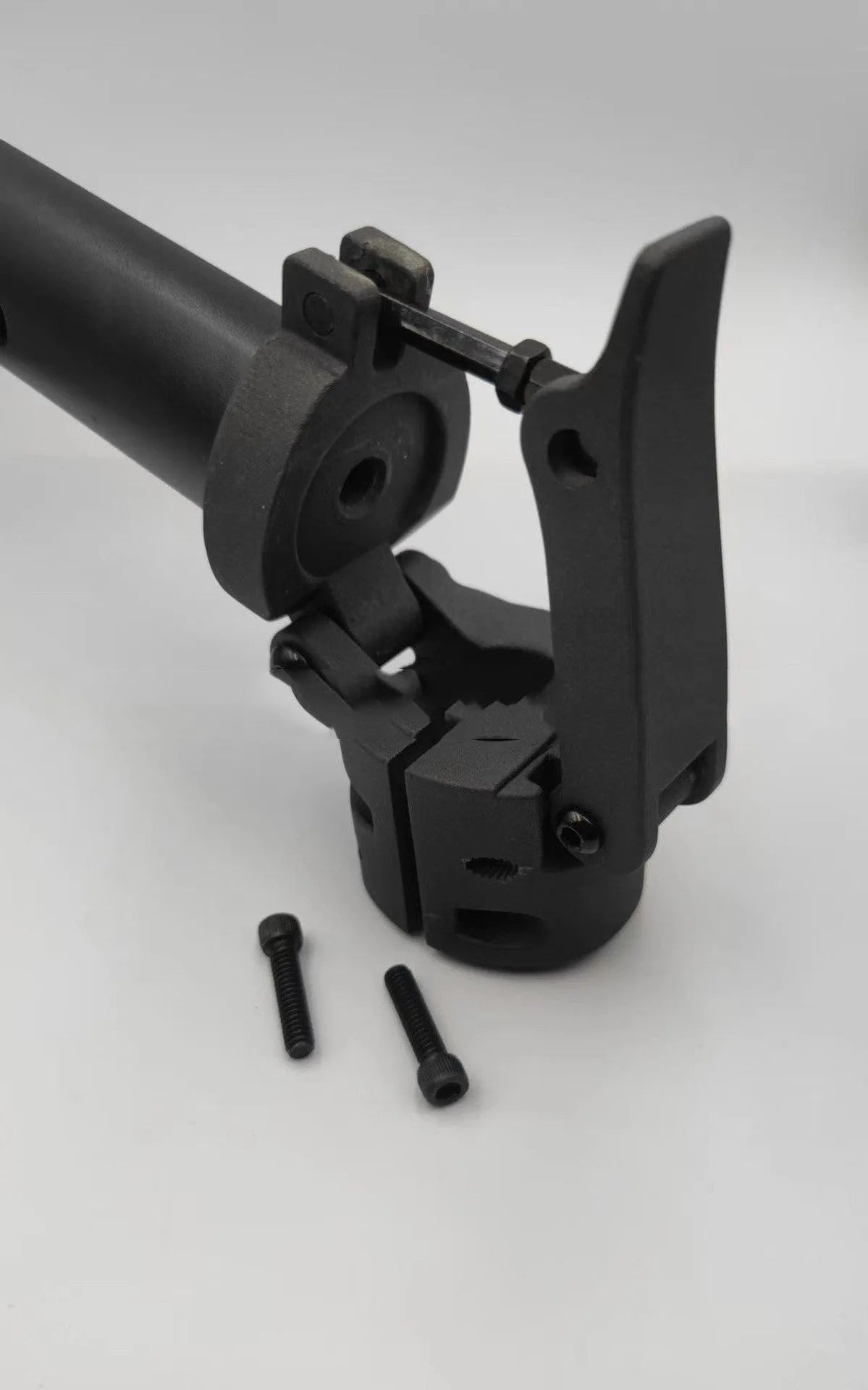 Black folding upright pole replacement part for Nanbo No. 9 electric scooter, shown isolated.