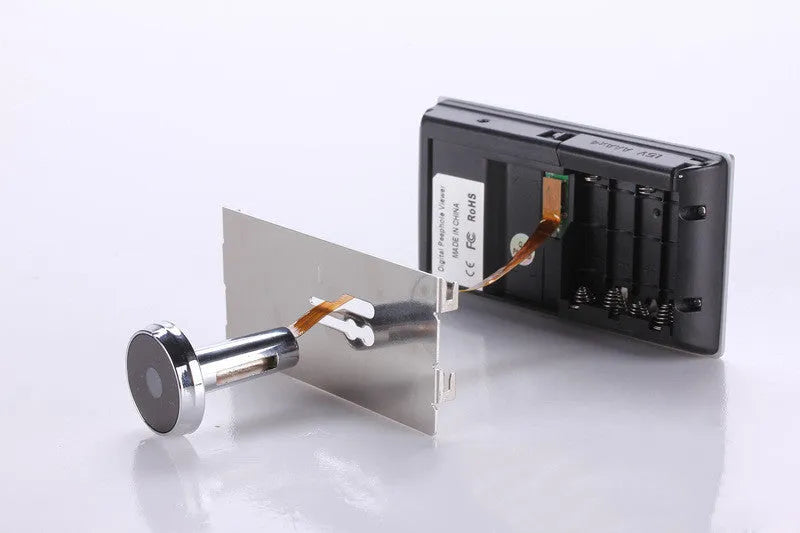 3.5 inch video digital door camera with 120 degree angle peephole viewer in black ABS plastic
