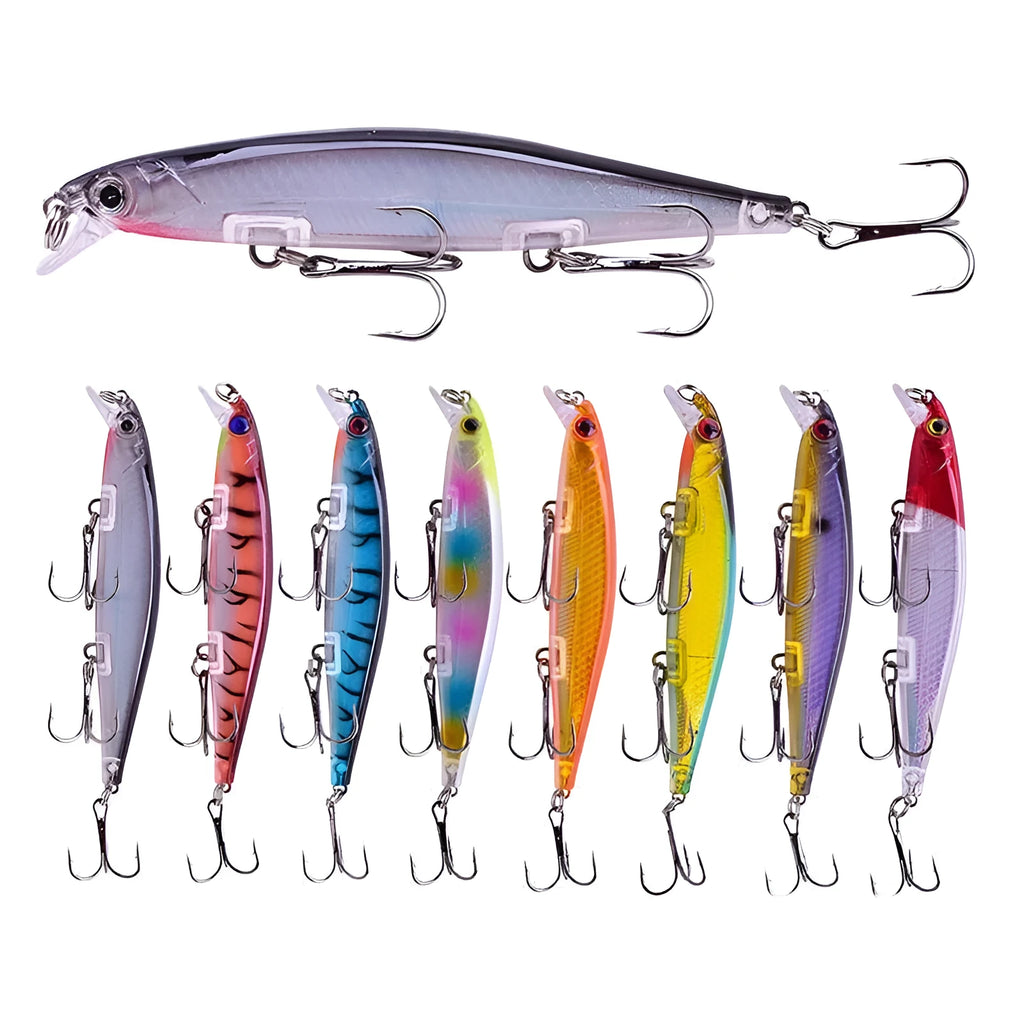 11cm submerged suspended mino fishing lure with 13.5g weight for 0-1 metre depth pike fishing