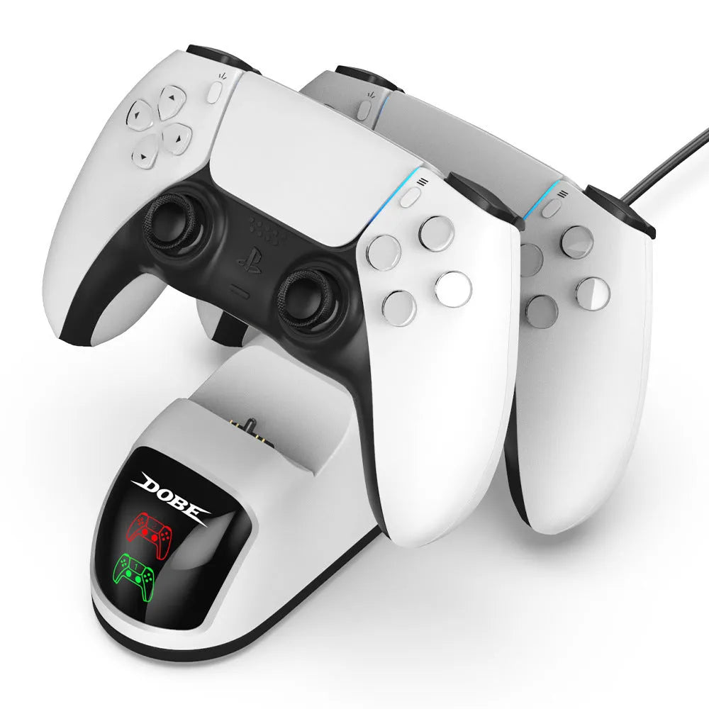 Contact charger handle with LED breathing light indicator in green or blue colour, USB cable included
