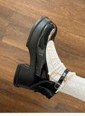 Women's chunky heel Mary Jane shoes in black or beige with round toe and 6cm heels